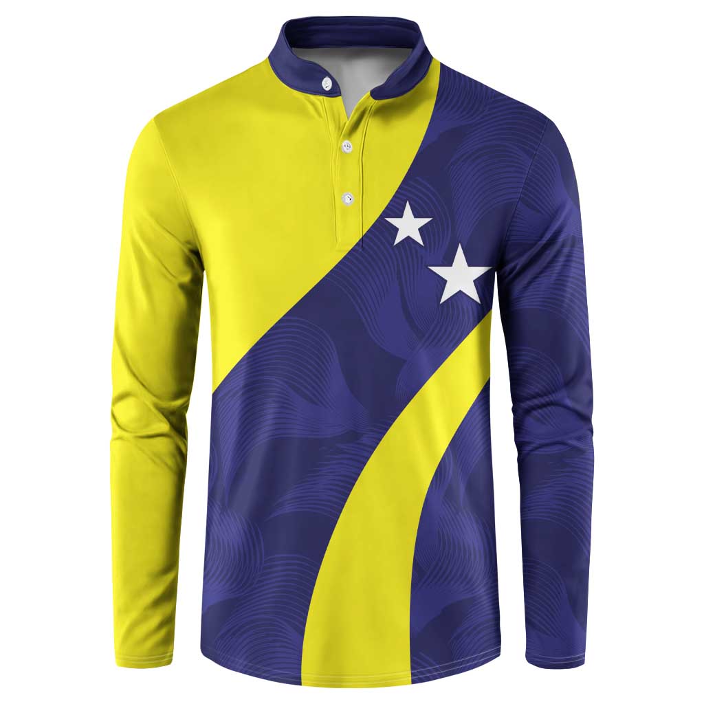 Felis dia di Bandera Curacao Personalized Button Sweatshirt Curacao Flag Style - Wonder Print Shop