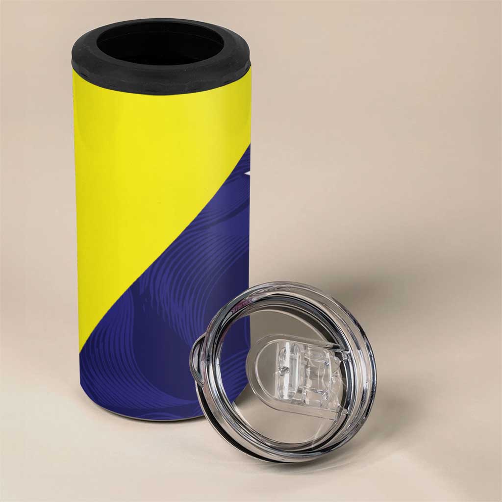 Felis dia di Bandera Curacao Personalized 4 in 1 Can Cooler Tumbler Curacao Flag Style - Wonder Print Shop