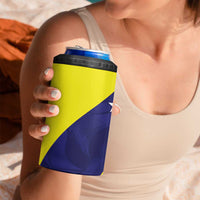 Felis dia di Bandera Curacao Personalized 4 in 1 Can Cooler Tumbler Curacao Flag Style - Wonder Print Shop