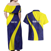 Felis dia di Bandera Curacao Personalized Couples Matching Off Shoulder Maxi Dress and Hawaiian Shirt Curacao Flag Style - Wonder Print Shop