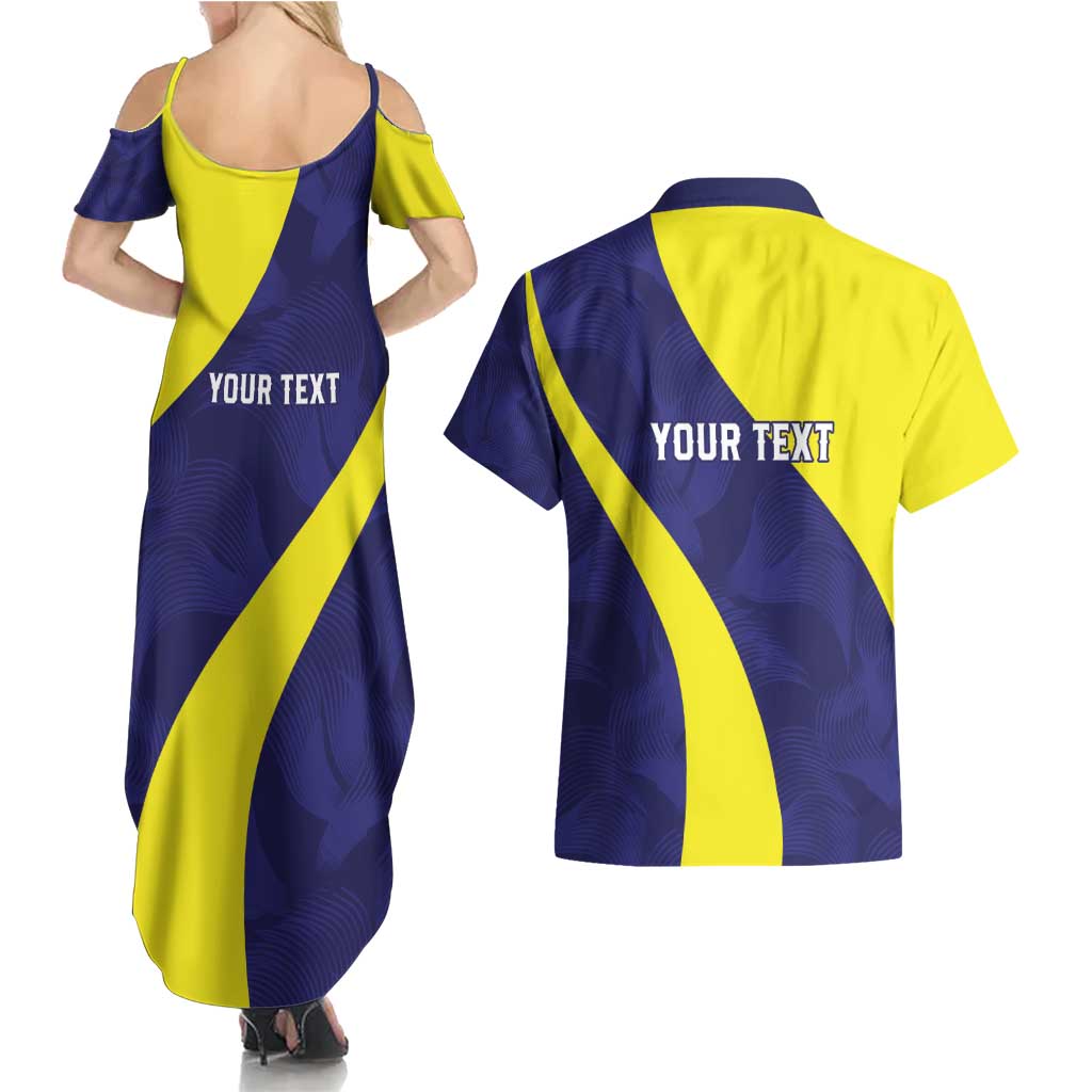 Felis dia di Bandera Curacao Personalized Couples Matching Summer Maxi Dress and Hawaiian Shirt Curacao Flag Style - Wonder Print Shop