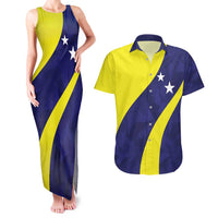 Felis dia di Bandera Curacao Personalized Couples Matching Tank Maxi Dress and Hawaiian Shirt Curacao Flag Style - Wonder Print Shop