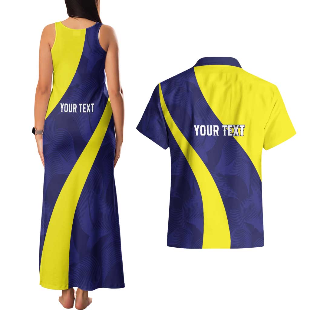 Felis dia di Bandera Curacao Personalized Couples Matching Tank Maxi Dress and Hawaiian Shirt Curacao Flag Style - Wonder Print Shop