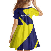 Felis dia di Bandera Curacao Personalized Family Matching Long Sleeve Bodycon Dress and Hawaiian Shirt Curacao Flag Style - Wonder Print Shop