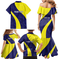 Felis dia di Bandera Curacao Personalized Family Matching Mermaid Dress and Hawaiian Shirt Curacao Flag Style - Wonder Print Shop