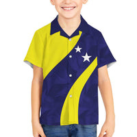 Felis dia di Bandera Curacao Personalized Family Matching Off The Shoulder Long Sleeve Dress and Hawaiian Shirt Curacao Flag Style - Wonder Print Shop