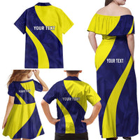 Felis dia di Bandera Curacao Personalized Family Matching Off Shoulder Maxi Dress and Hawaiian Shirt Curacao Flag Style - Wonder Print Shop