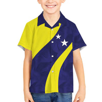 Felis dia di Bandera Curacao Personalized Family Matching Puletasi and Hawaiian Shirt Curacao Flag Style - Wonder Print Shop