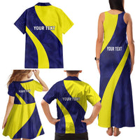 Felis dia di Bandera Curacao Personalized Family Matching Tank Maxi Dress and Hawaiian Shirt Curacao Flag Style - Wonder Print Shop