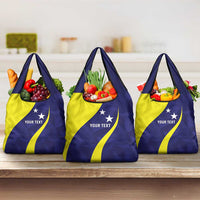 Felis dia di Bandera Curacao Personalized Grocery Bag Curacao Flag Style - Wonder Print Shop