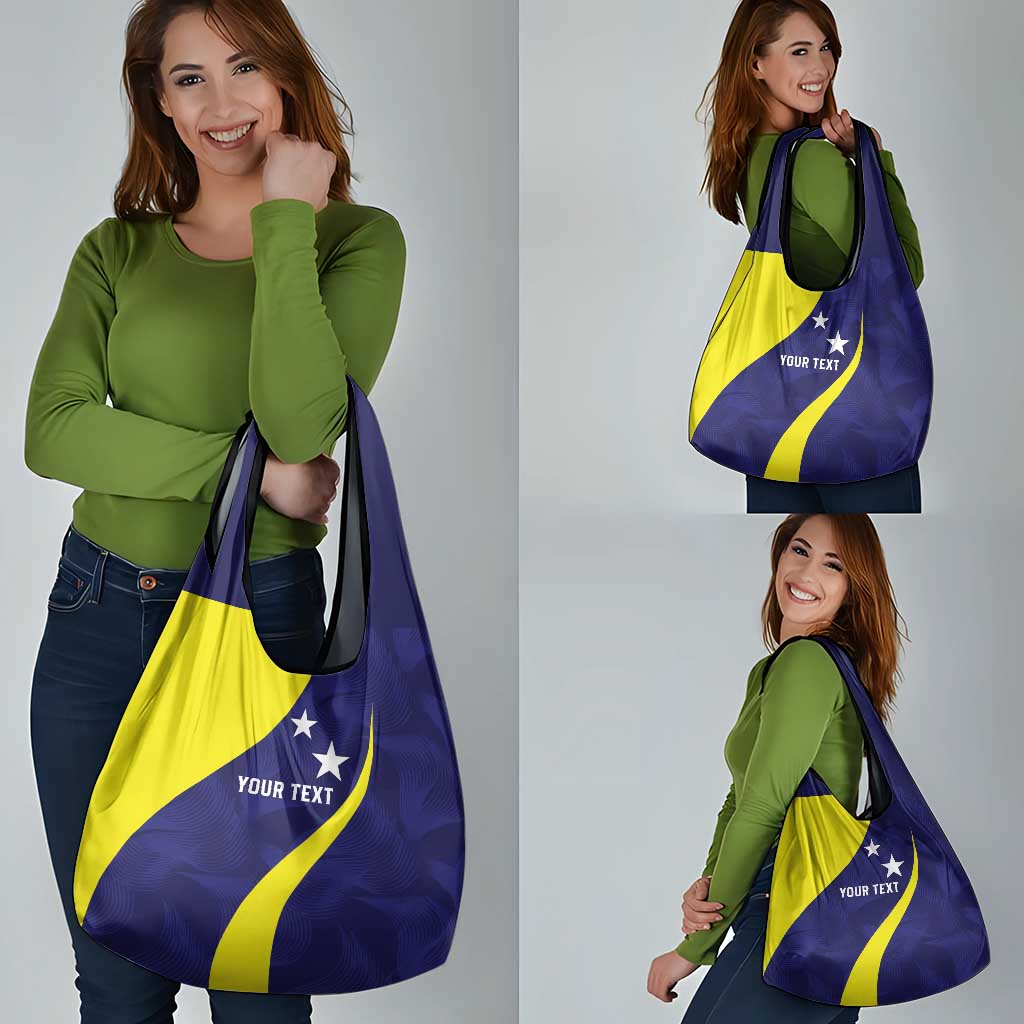 Felis dia di Bandera Curacao Personalized Grocery Bag Curacao Flag Style - Wonder Print Shop