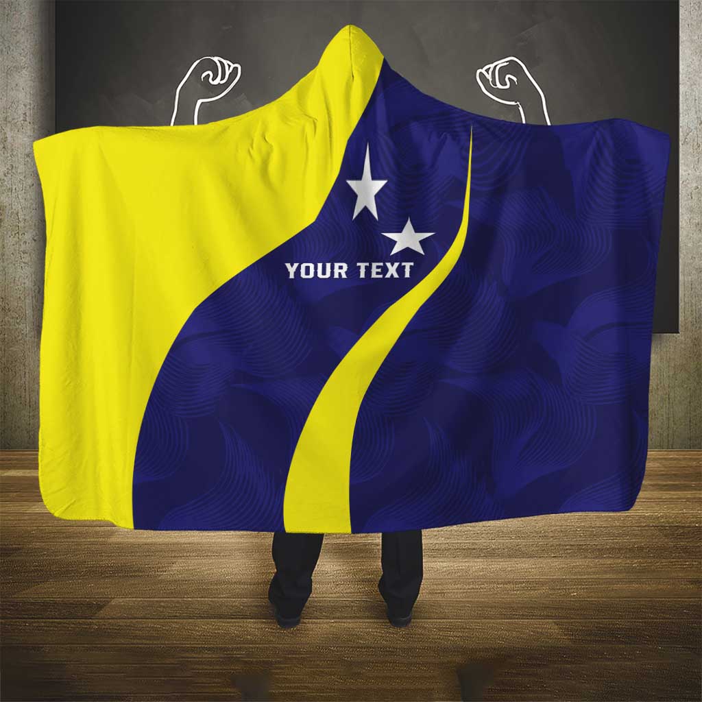 Felis dia di Bandera Curacao Personalized Hooded Blanket Curacao Flag Style - Wonder Print Shop