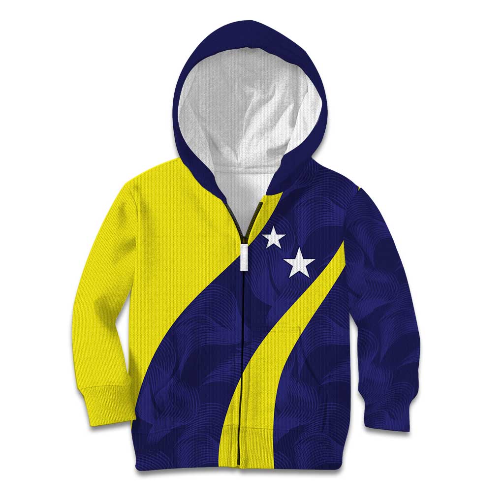 Felis dia di Bandera Curacao Personalized Kid Hoodie Curacao Flag Style - Wonder Print Shop
