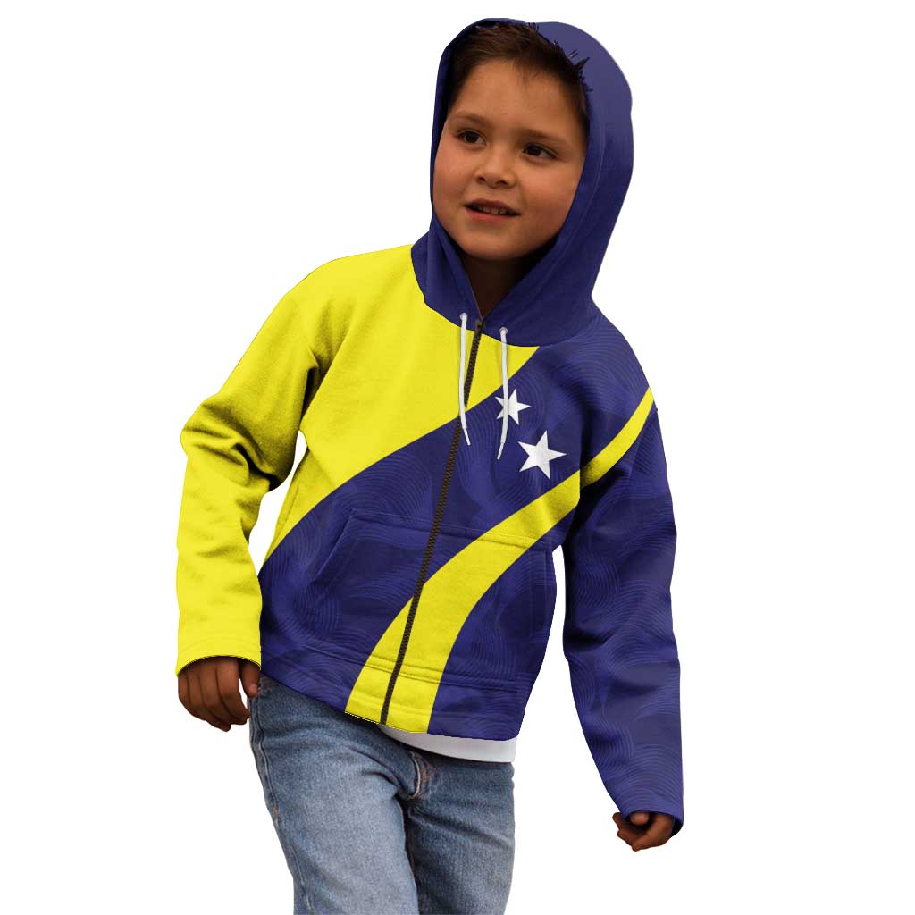 Felis dia di Bandera Curacao Personalized Kid Hoodie Curacao Flag Style - Wonder Print Shop