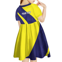 Felis dia di Bandera Curacao Personalized Kid Short Sleeve Dress Curacao Flag Style - Wonder Print Shop