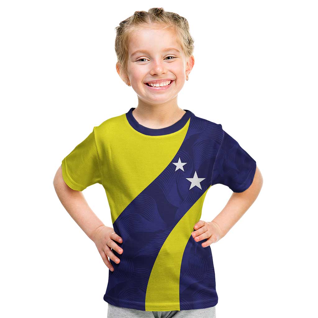 Felis dia di Bandera Curacao Personalized Kid T Shirt Curacao Flag Style - Wonder Print Shop