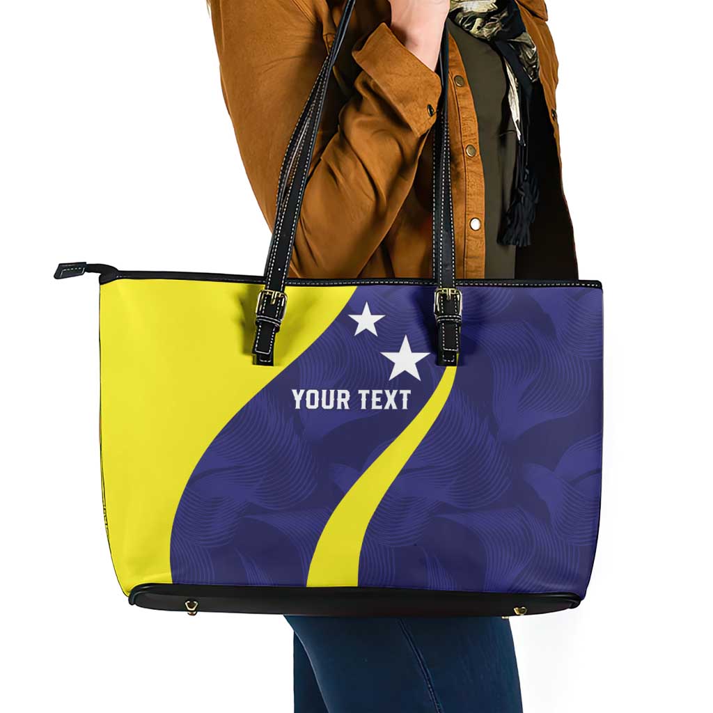 Felis dia di Bandera Curacao Personalized Leather Tote Bag Curacao Flag Style - Wonder Print Shop