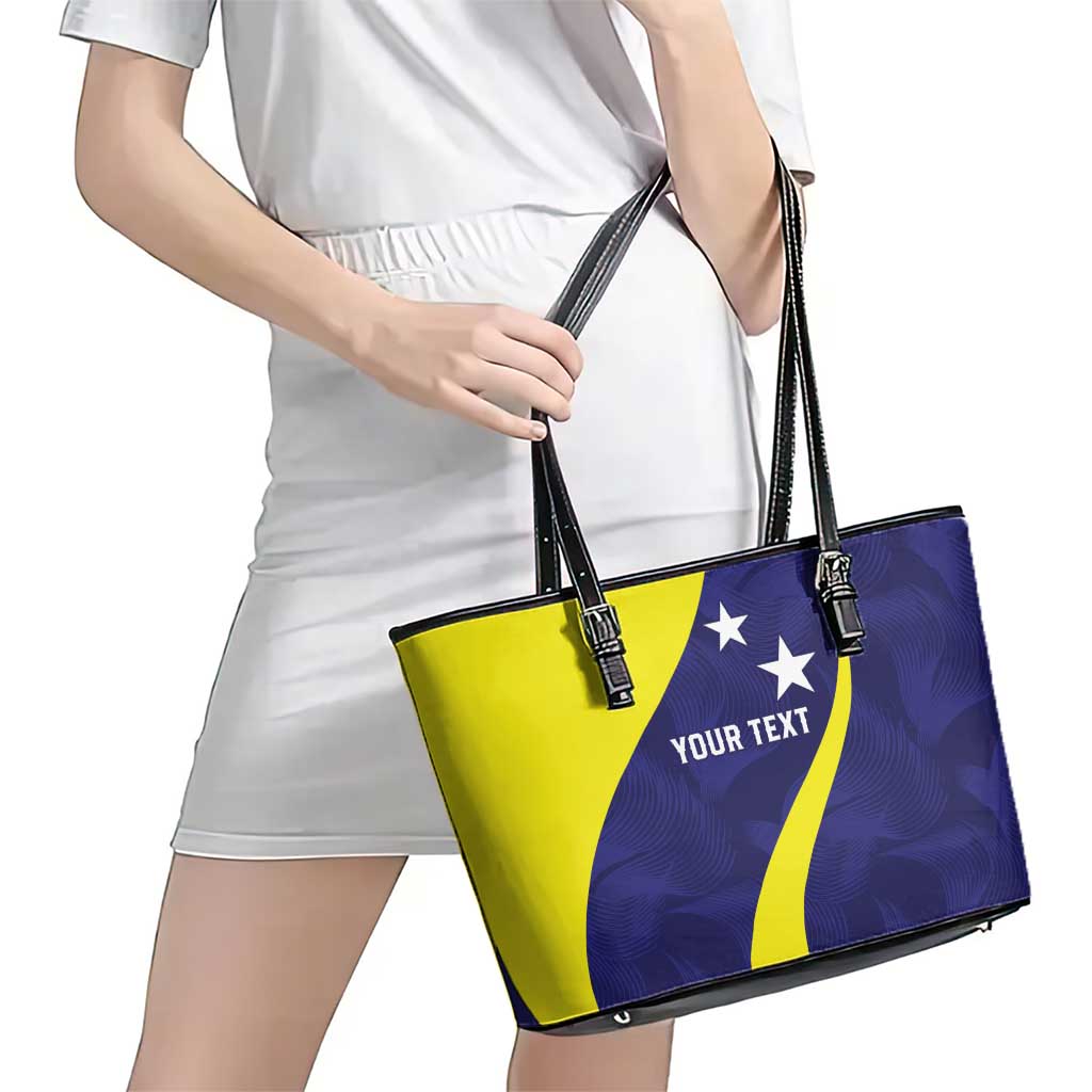 Felis dia di Bandera Curacao Personalized Leather Tote Bag Curacao Flag Style - Wonder Print Shop