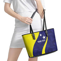 Felis dia di Bandera Curacao Personalized Leather Tote Bag Curacao Flag Style - Wonder Print Shop