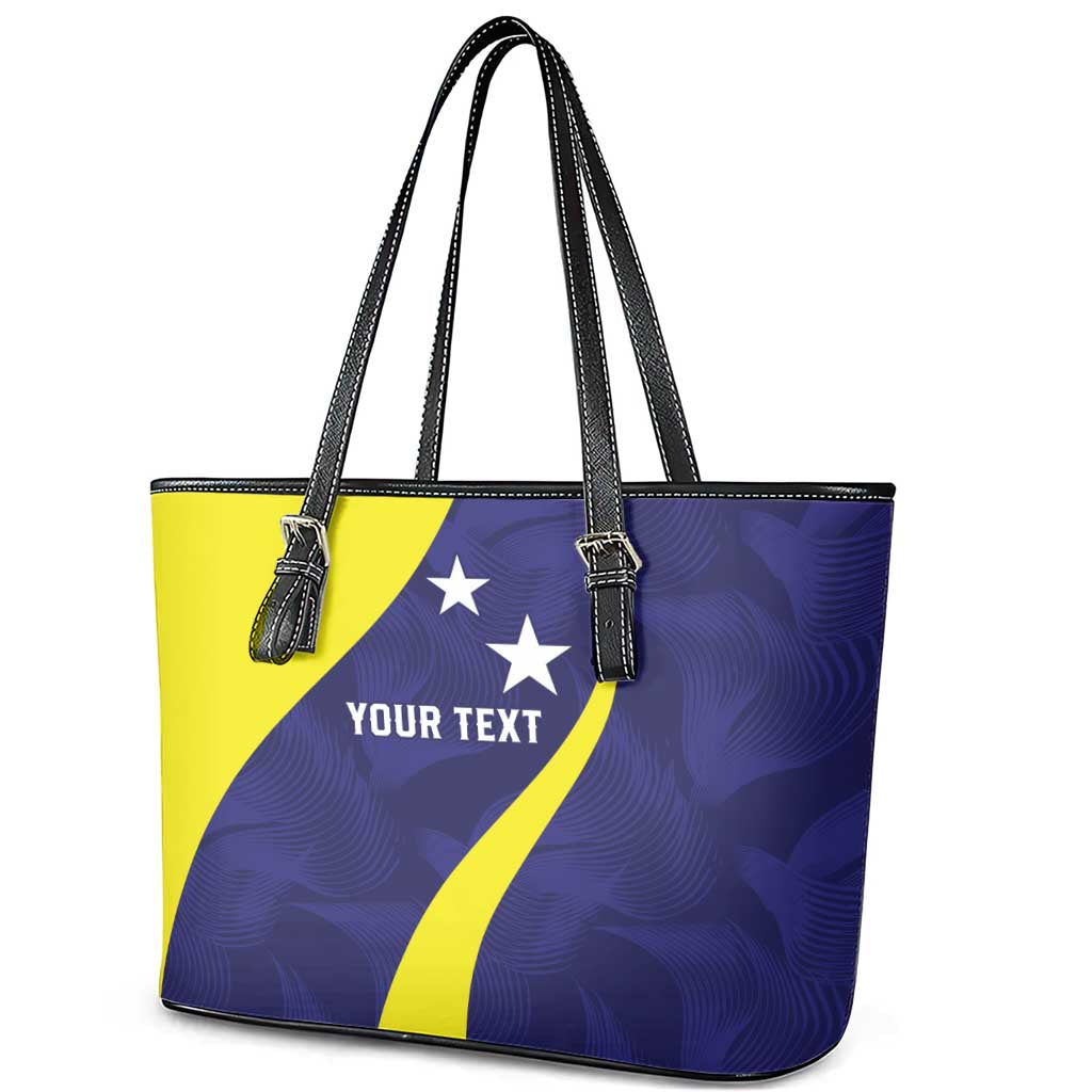 Felis dia di Bandera Curacao Personalized Leather Tote Bag Curacao Flag Style - Wonder Print Shop
