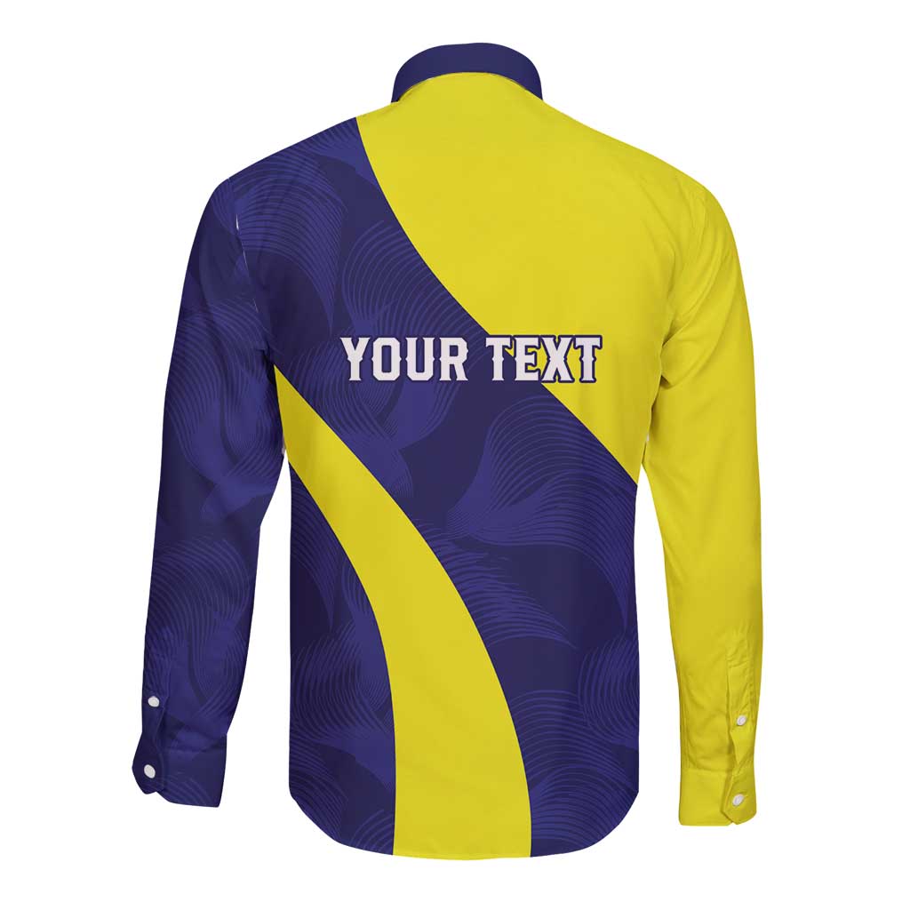 Felis dia di Bandera Curacao Personalized Long Sleeve Button Shirt Curacao Flag Style - Wonder Print Shop