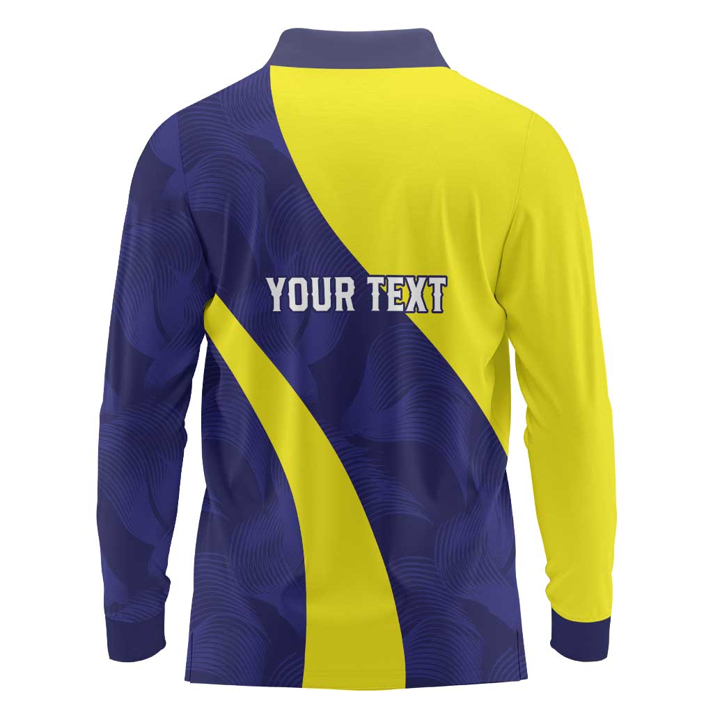 Felis dia di Bandera Curacao Personalized Long Sleeve Polo Shirt Curacao Flag Style - Wonder Print Shop