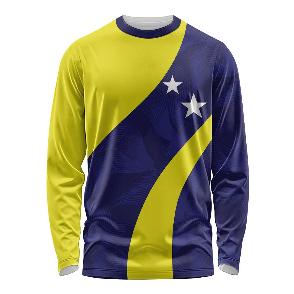 Felis dia di Bandera Curacao Personalized Long Sleeve Shirt Curacao Flag Style - Wonder Print Shop