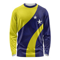 Felis dia di Bandera Curacao Personalized Long Sleeve Shirt Curacao Flag Style - Wonder Print Shop