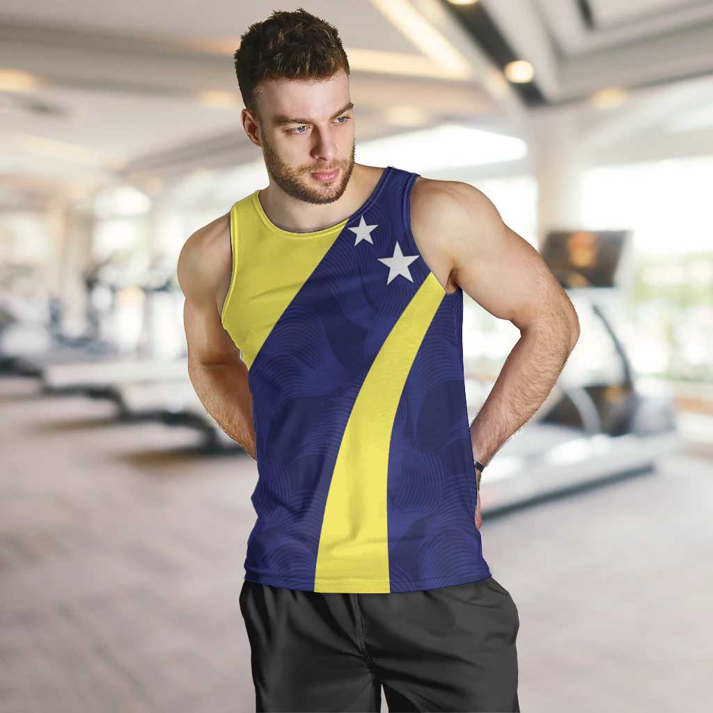Felis dia di Bandera Curacao Personalized Men Tank Top Curacao Flag Style - Wonder Print Shop