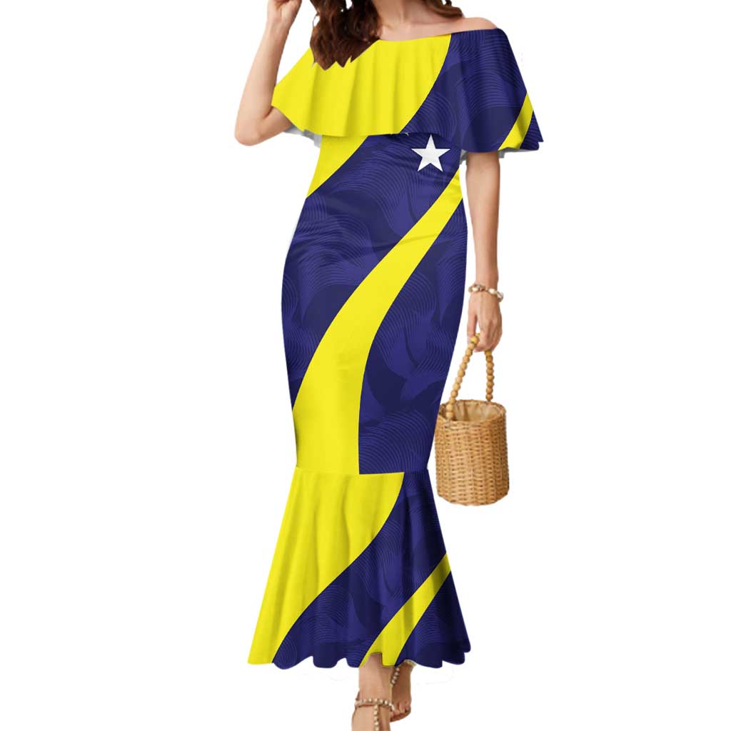Felis dia di Bandera Curacao Personalized Mermaid Dress Curacao Flag Style - Wonder Print Shop