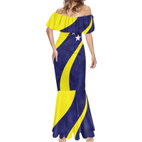 Felis dia di Bandera Curacao Personalized Mermaid Dress Curacao Flag Style - Wonder Print Shop