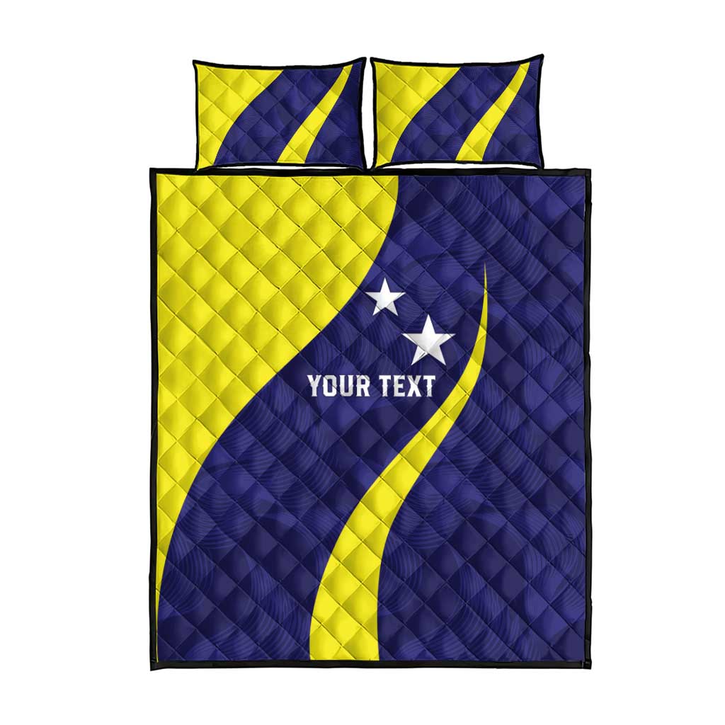 Felis dia di Bandera Curacao Personalized Quilt Bed Set Curacao Flag Style - Wonder Print Shop