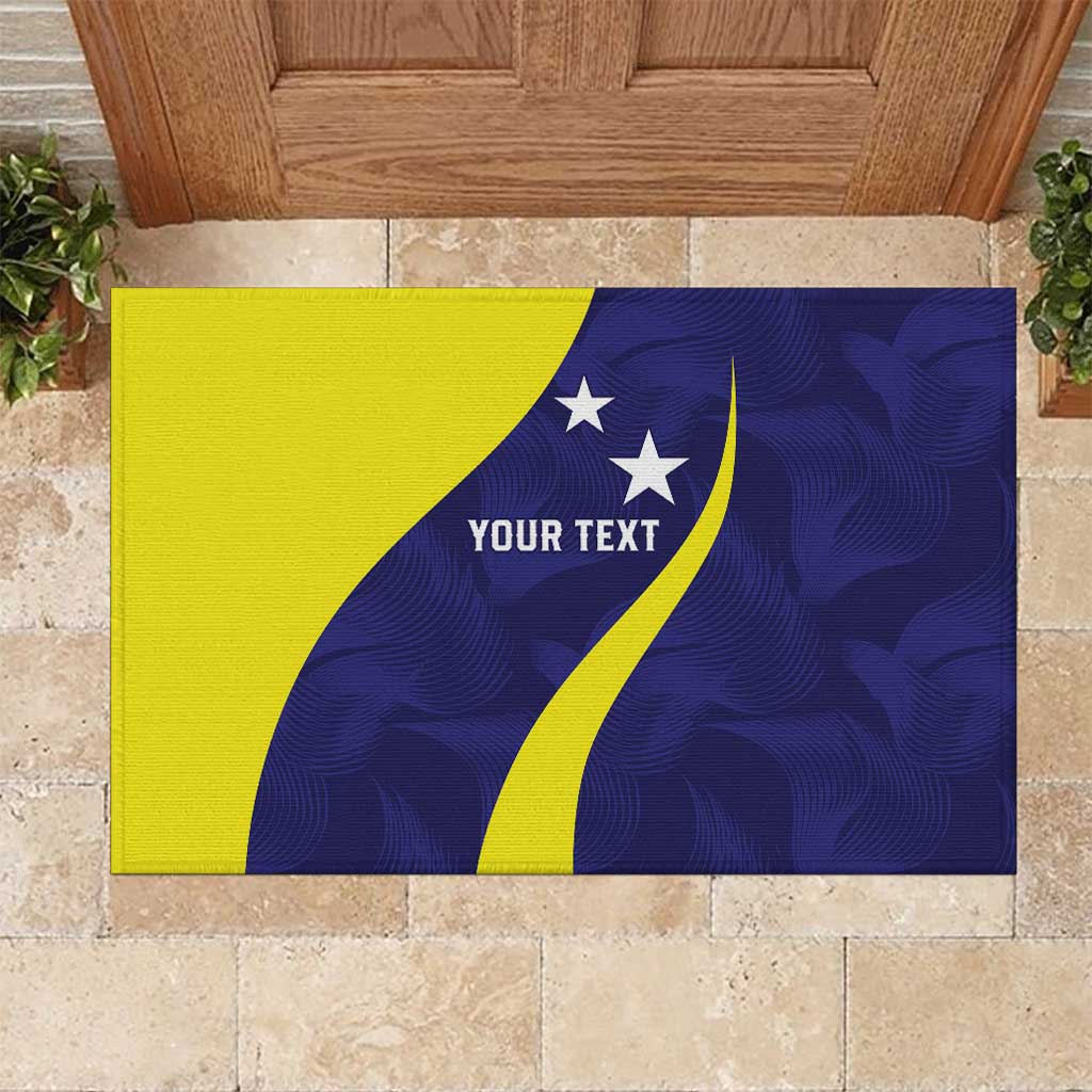 Felis dia di Bandera Curacao Personalized Rubber Doormat Curacao Flag Style - Wonder Print Shop