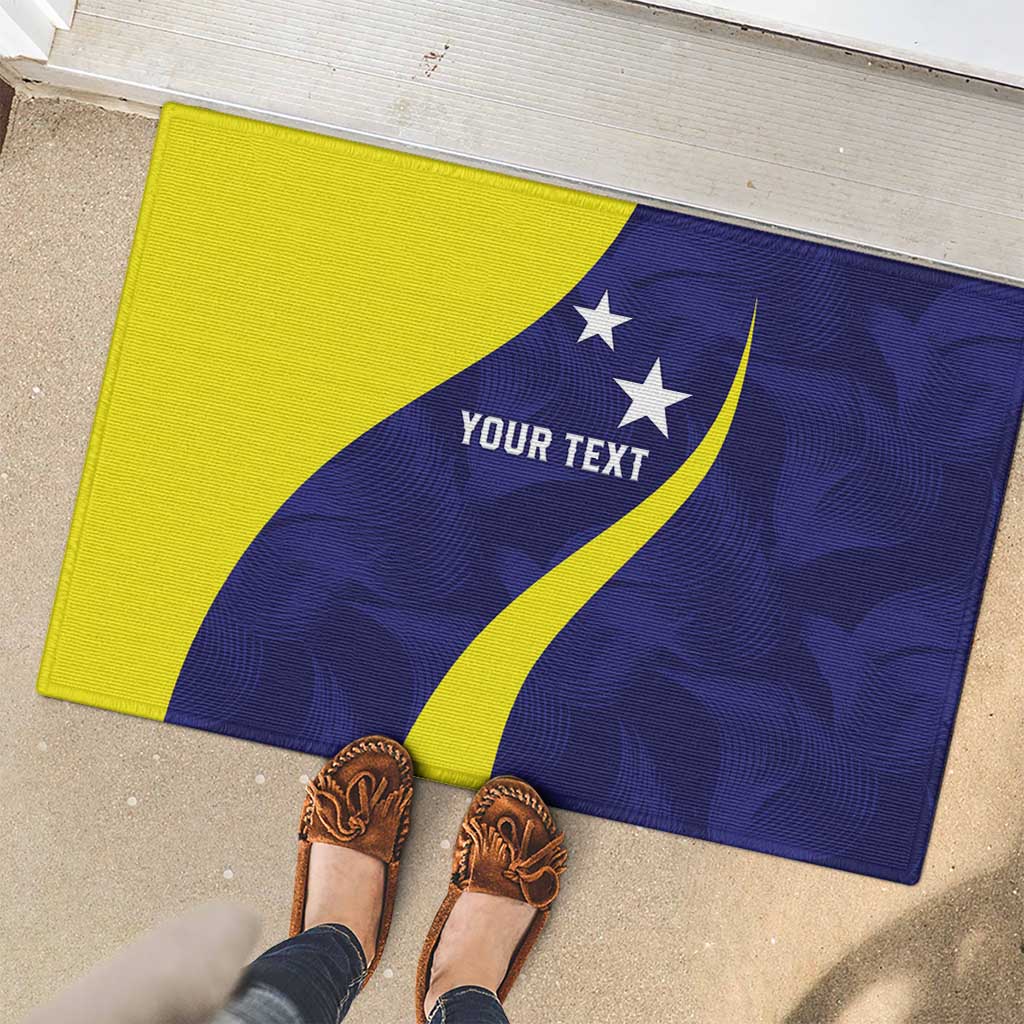 Felis dia di Bandera Curacao Personalized Rubber Doormat Curacao Flag Style - Wonder Print Shop