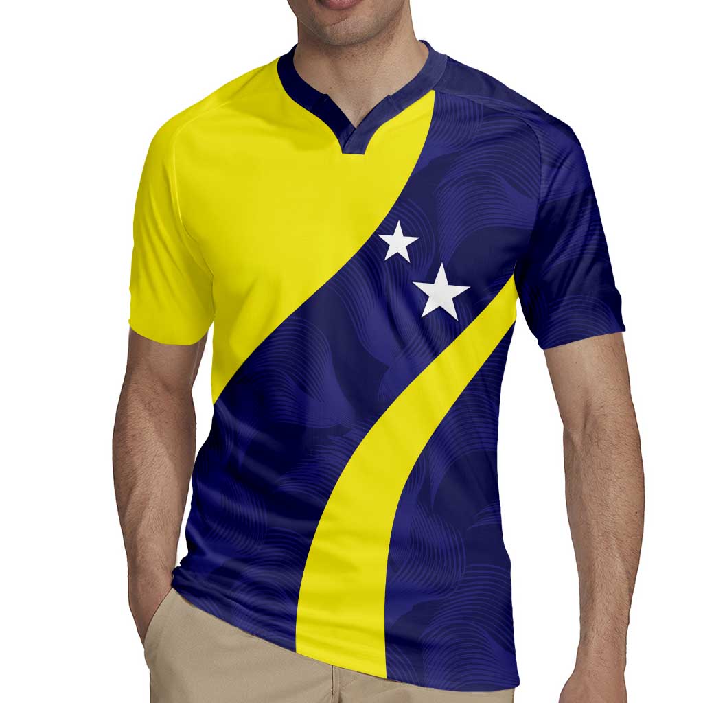 Felis dia di Bandera Curacao Personalized Rugby Jersey Curacao Flag Style - Wonder Print Shop