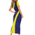 Felis dia di Bandera Curacao Personalized Short Sleeve Bodycon Dress Curacao Flag Style - Wonder Print Shop