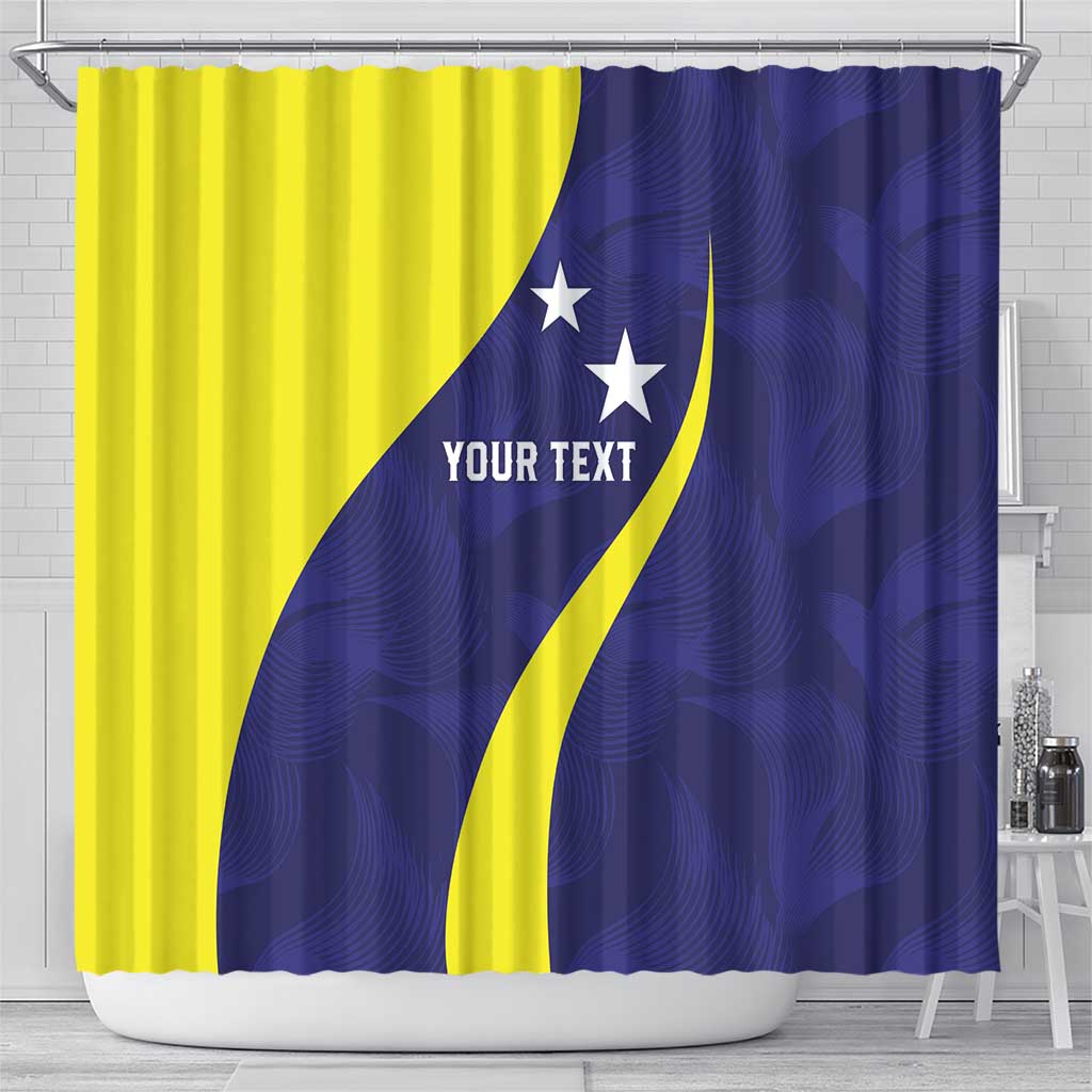 Felis dia di Bandera Curacao Personalized Shower Curtain Curacao Flag Style - Wonder Print Shop