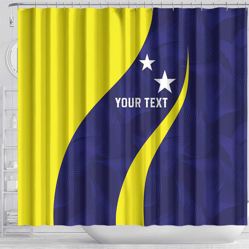 Felis dia di Bandera Curacao Personalized Shower Curtain Curacao Flag Style - Wonder Print Shop