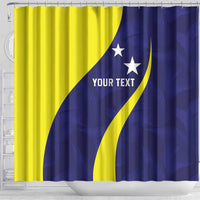 Felis dia di Bandera Curacao Personalized Shower Curtain Curacao Flag Style - Wonder Print Shop