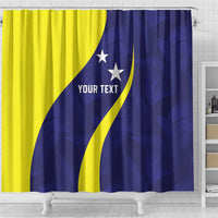 Felis dia di Bandera Curacao Personalized Shower Curtain Curacao Flag Style - Wonder Print Shop