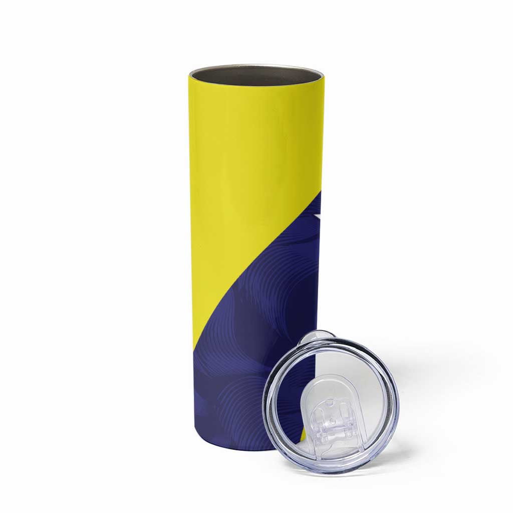Felis dia di Bandera Curacao Personalized Skinny Tumbler Curacao Flag Style - Wonder Print Shop