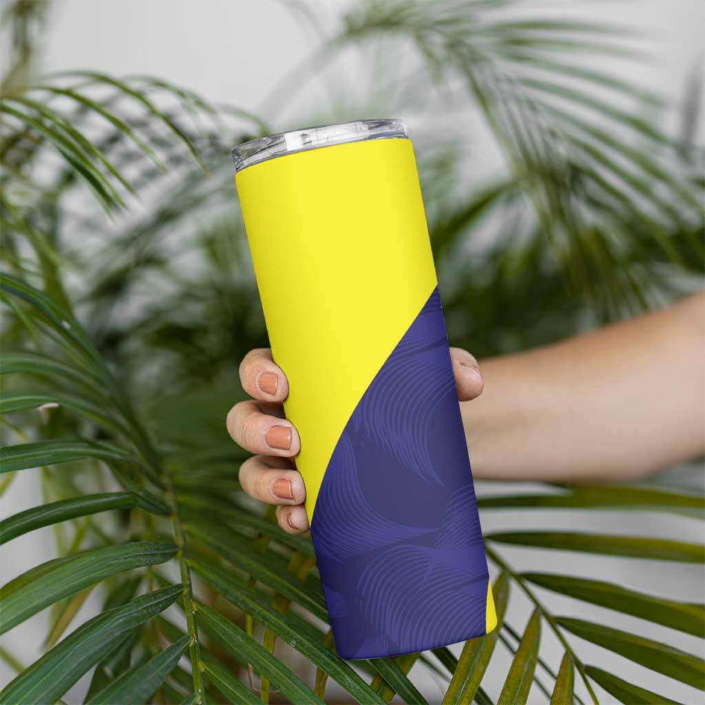 Felis dia di Bandera Curacao Personalized Skinny Tumbler Curacao Flag Style - Wonder Print Shop