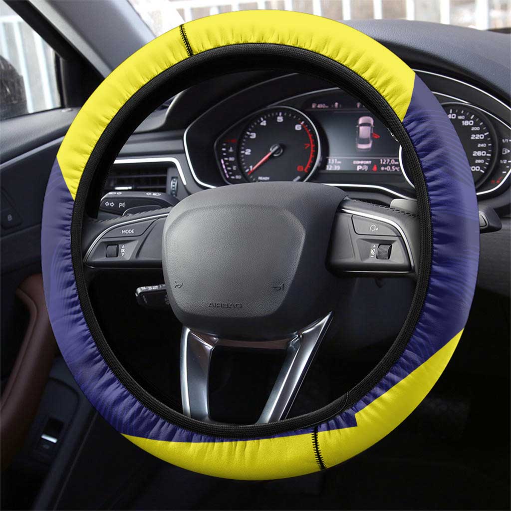 Felis dia di Bandera Curacao Steering Wheel Cover Curacao Flag Style - Wonder Print Shop