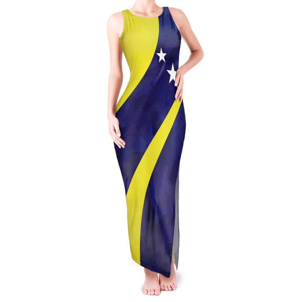 Felis dia di Bandera Curacao Personalized Tank Maxi Dress Curacao Flag Style - Wonder Print Shop