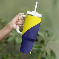 Felis dia di Bandera Curacao Personalized Tumbler With Handle Curacao Flag Style - Wonder Print Shop