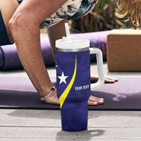 Felis dia di Bandera Curacao Personalized Tumbler With Handle Curacao Flag Style - Wonder Print Shop