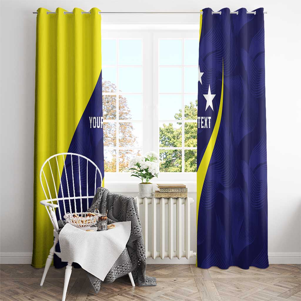 Felis dia di Bandera Curacao Personalized Window Curtain Curacao Flag Style - Wonder Print Shop