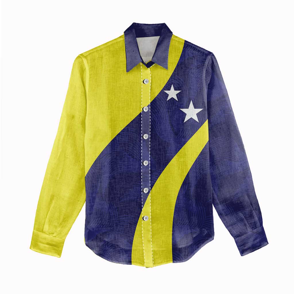 Felis dia di Bandera Curacao Personalized Women Casual Shirt Curacao Flag Style - Wonder Print Shop