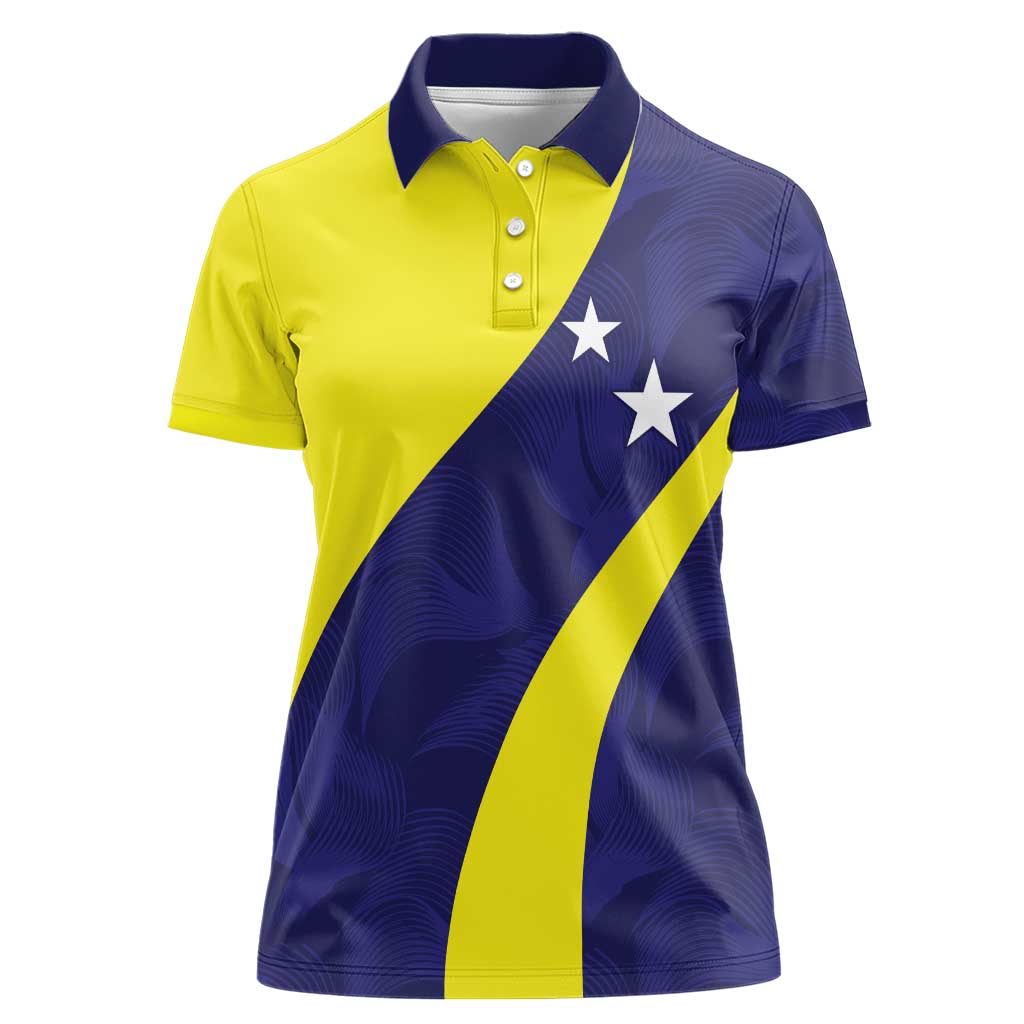 Felis dia di Bandera Curacao Personalized Women Polo Shirt Curacao Flag Style - Wonder Print Shop