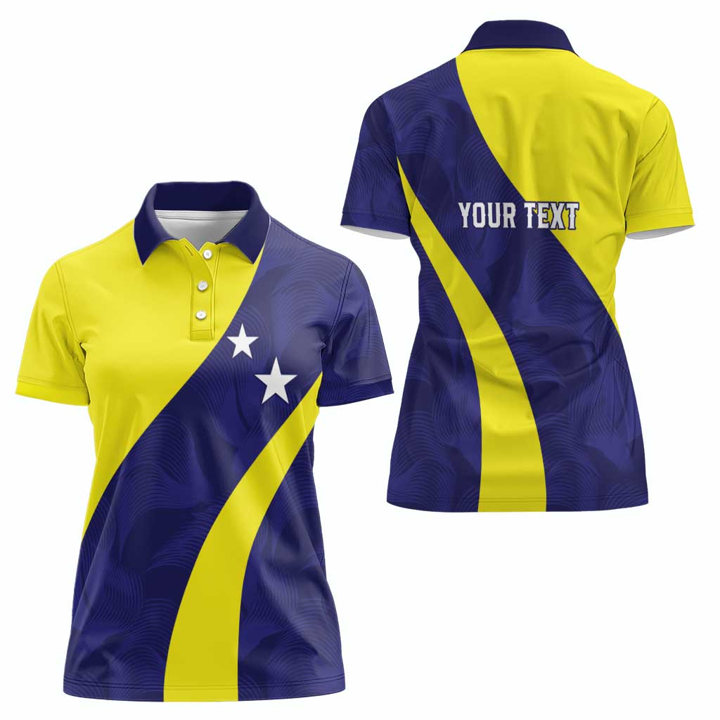 Felis dia di Bandera Curacao Personalized Women Polo Shirt Curacao Flag Style - Wonder Print Shop